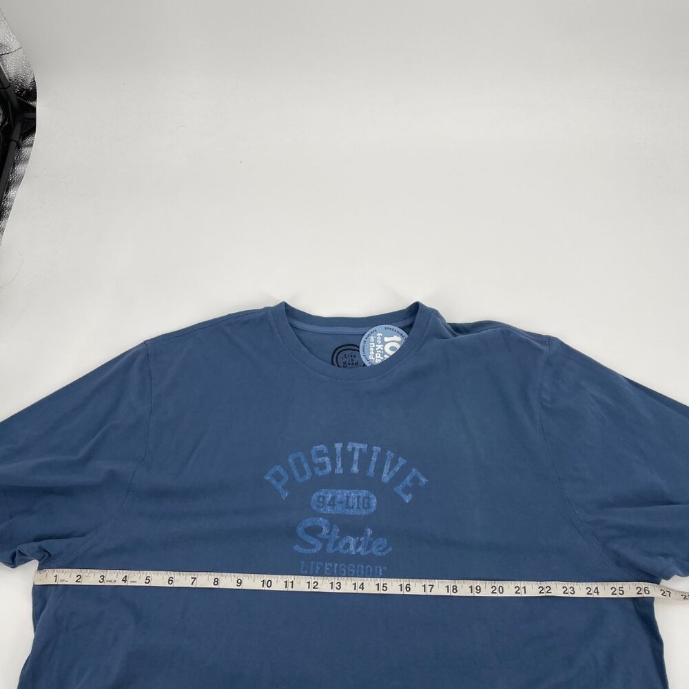 NWT Life Is Good XXL Mens Classic Fit Crusher Tee "Positive State" Graphic Blue - Picture 7 of 8